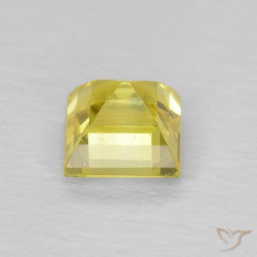 Saphir Jaune maïs léger naturelle Carré, 0.54 ct, VS