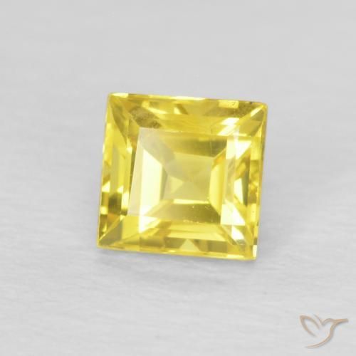 Saphir Jaune cybernétique naturelle Carré, 0.54 ct, VS