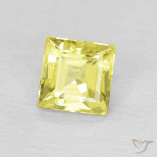 Saphir Jaune clair naturelle Carré, 0.46 ct, VVS-VS