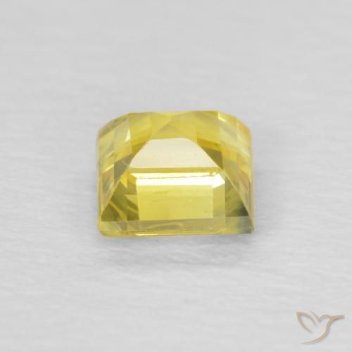 Saphir Jaune cybernétique naturelle Carré, 0.49 ct, VVS-VS