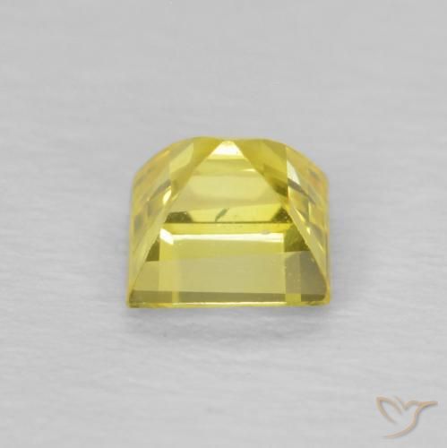 Saphir Jaune clair naturelle Carré, 0.52 ct, VVS-VS
