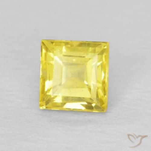 Saphir Jaune clair naturelle Carré, 0.60 ct, VVS-VS