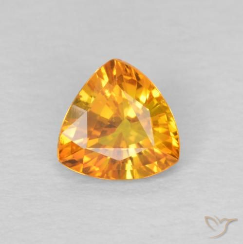 0.72ct Naturel Orange foncé Saphir, Trillion, VS