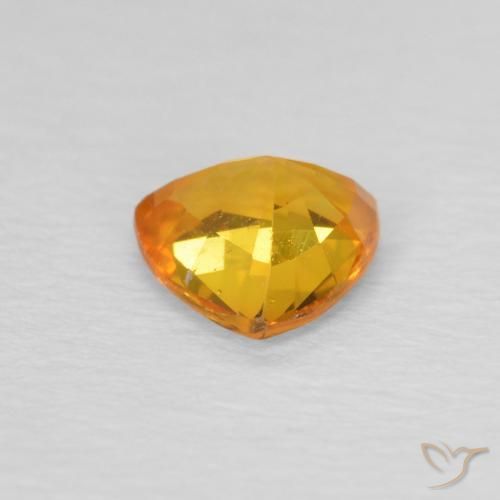 Saphir Orange foncé naturelle Trillion, 0.72 ct, VS
