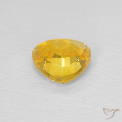 Saphir Orange Doré naturelle Trillion, 0.80 ct, VVS-VS