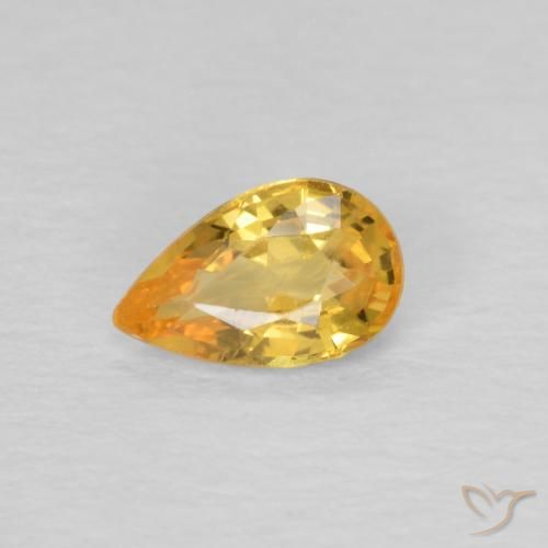 0.43ct Naturel Orange doré profond Saphir, En forme de poire, VVS-VS