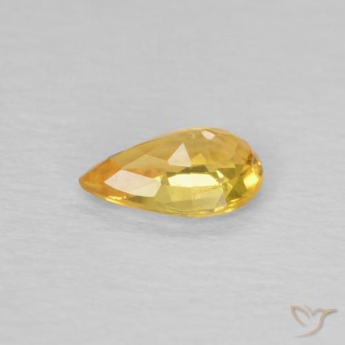Saphir Orange doré profond naturelle En forme de poire, 0.43 ct, VVS-VS
