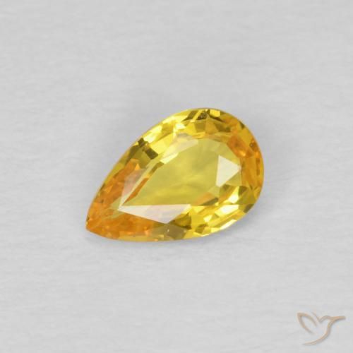 Saphir Doré naturelle En forme de poire, 0.42 ct, VVS-VS