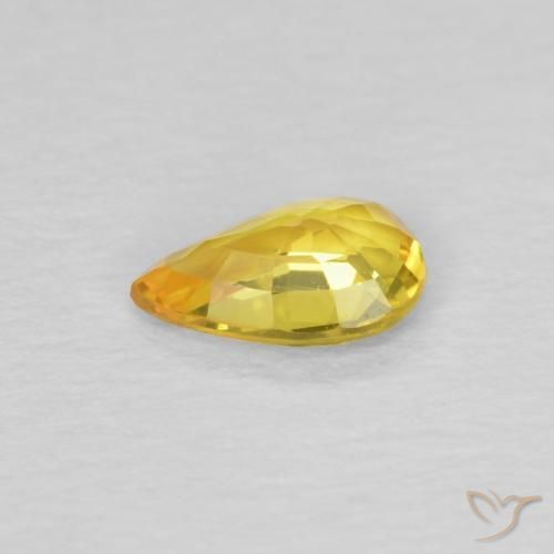 Saphir Doré naturelle En forme de poire, 0.42 ct, VVS-VS