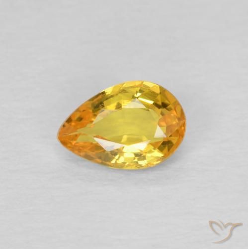 Saphir Doré naturelle En forme de poire, 0.48 ct, VVS-VS
