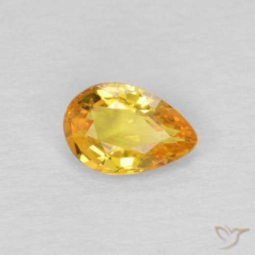 Saphir Doré naturelle En forme de poire, 0.48 ct, VVS-VS