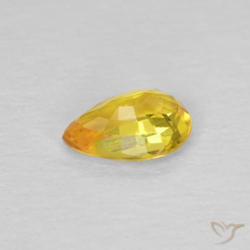 Saphir Doré naturelle En forme de poire, 0.48 ct, VVS-VS