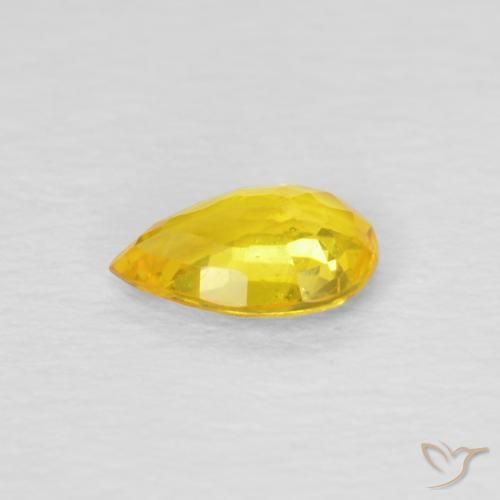 Saphir Doré jaunâtre naturelle En forme de poire, 0.46 ct, VS