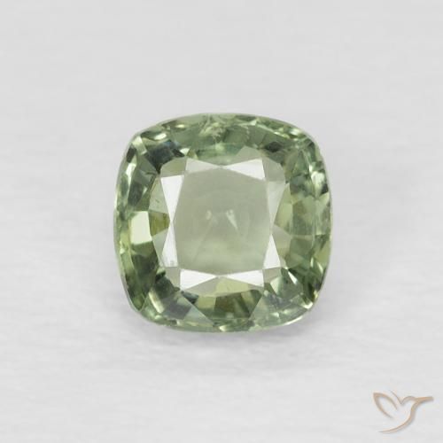 0.56ct Naturel Vert clair Saphir, Coussin, VVS