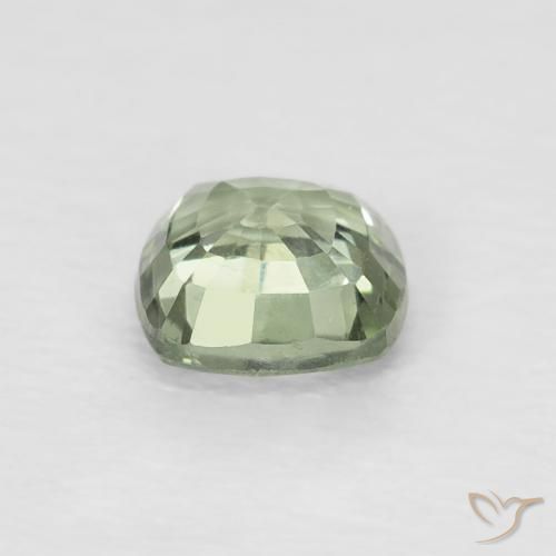 Saphir Vert clair naturelle Coussin, 0.56 ct, VVS