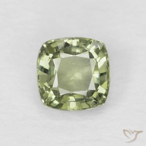 0.65ct Naturel Vert très clair Saphir, Coussin, VVS