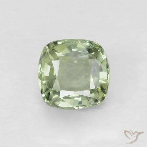 0.52ct Naturel Vert clair Saphir, Coussin, VVS