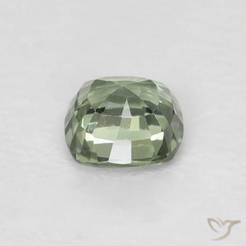 Saphir Vert clair naturelle Coussin, 0.52 ct, VVS