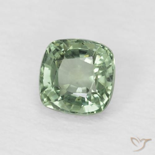 Saphir Menthe légère naturelle Coussin, 0.61 ct, VVS