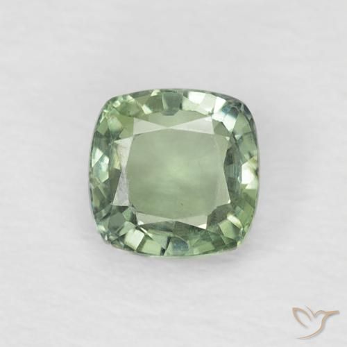Saphir vert de 0,6 carats,, Coussin Saphir en vrac de Tanzanie, Gemme naturelle, 4,5 x 4,5 mm, Photo A