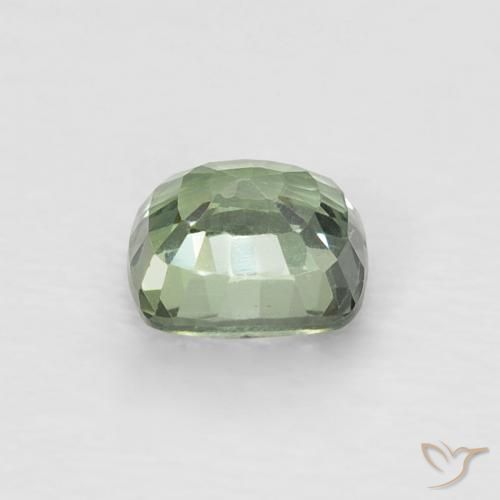Saphir Vert sauge léger naturelle Coussin, 0.60 ct, VVS