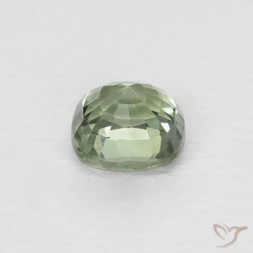 Saphir Vert clair naturelle Coussin, 0.46 ct, VVS