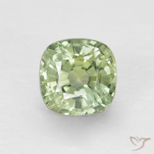0.88ct Naturel Vert sauge léger Saphir, Coussin, VVS-VS