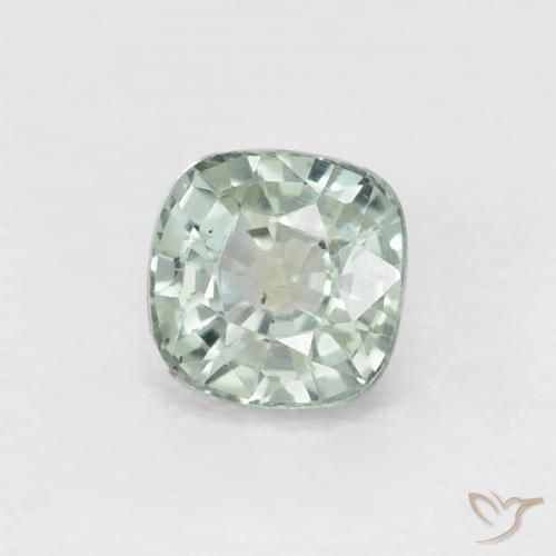 Saphir Menthe légère naturelle Coussin, 0.59 ct, VVS-VS