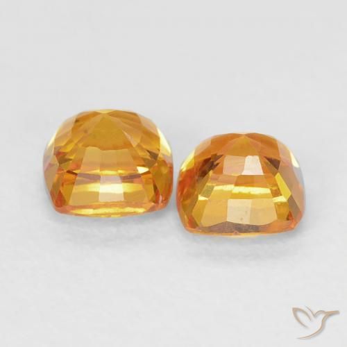 Shop natural 1.00ct Or-orange moyen Saphir gems, Coussin, from Tanzanie at GemSelect. In stock, global shipping!
