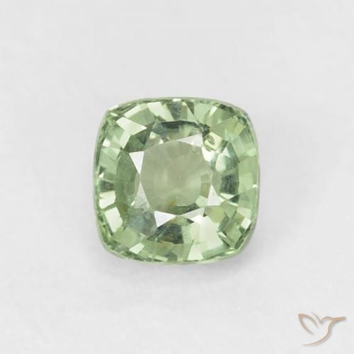 0.63ct Naturel Vert sauge léger Saphir, Coussin, VS, Photo A