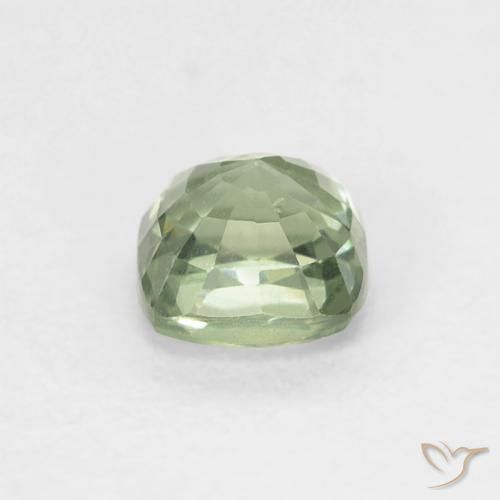 Saphir Vert sauge léger naturelle Coussin, 0.63 ct, VS