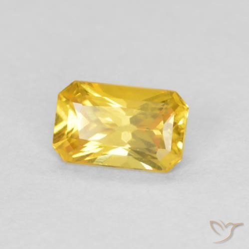 Saphir Orange Doré naturelle Octogone / coupe Émeraude, 0.38 ct, VS