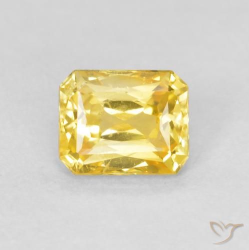 0.56ct Naturel Jaune moyen Saphir, Taille émeraude, VS
