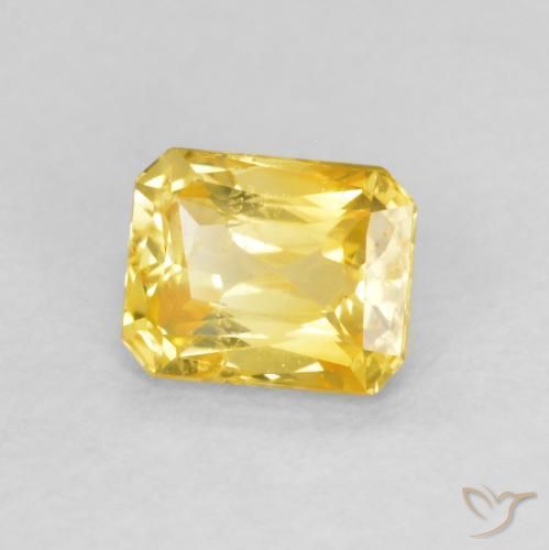 Saphir Jaune moyen naturelle Octogone / coupe Émeraude, 0.56 ct, VS