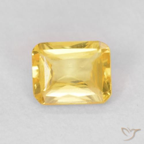 0.50ct Naturel Doré moyen Saphir, Taille émeraude, VVS-VS