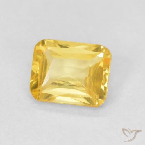 Saphir Doré moyen naturelle Octogone / coupe Émeraude, 0.50 ct, VVS-VS