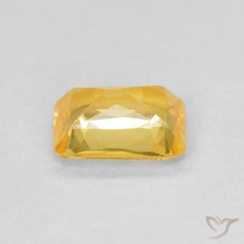Saphir Doré moyen naturelle Octogone / coupe Émeraude, 0.50 ct, VVS-VS