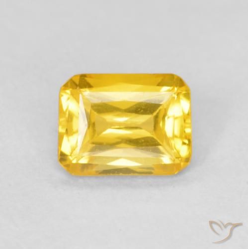 0.50ct Naturel Doré moyen Saphir, Taille émeraude, VVS-VS