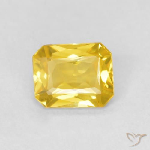 0.46ct Naturel Orange Doré Saphir, Taille émeraude, VVS-VS