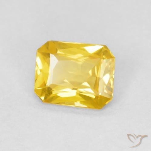 Saphir Orange Doré naturelle Octogone / coupe Émeraude, 0.46 ct, VVS-VS