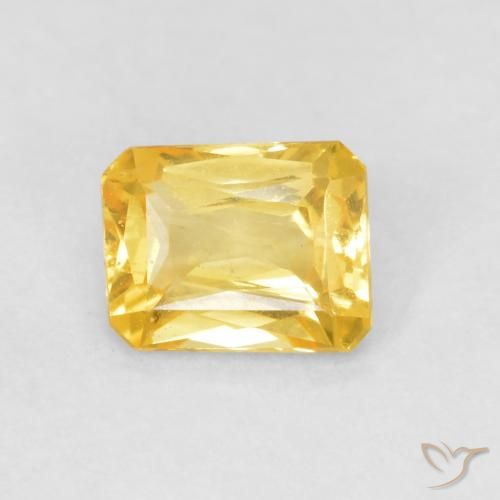 0.49ct Naturel Doré moyen Saphir, Taille émeraude, VVS-VS