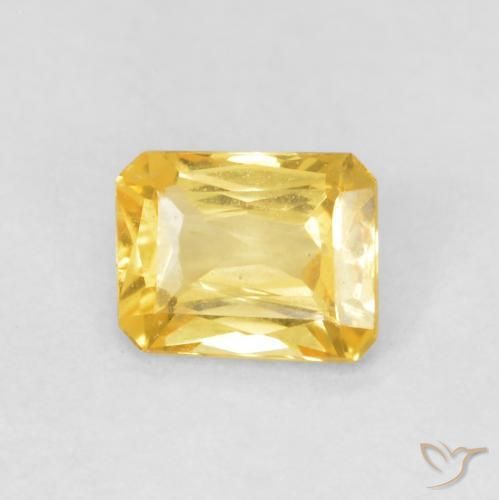 Saphir Doré moyen naturelle Octogone / coupe Émeraude, 0.49 ct, VVS-VS