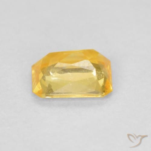 Saphir Doré moyen naturelle Octogone / coupe Émeraude, 0.49 ct, VVS-VS