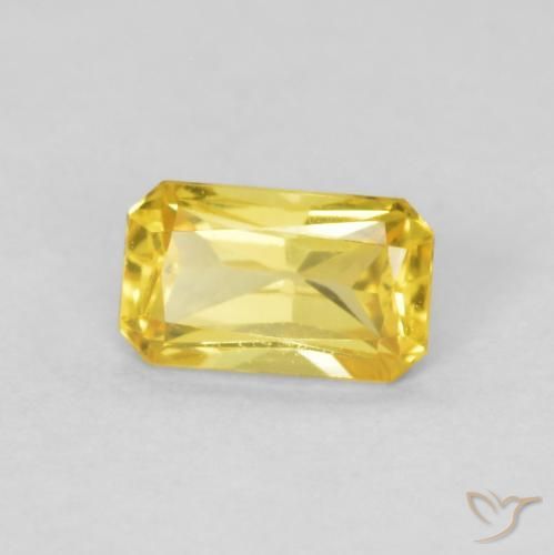 Saphir Jaune moyen naturelle Octogone / coupe Émeraude, 0.43 ct, VVS