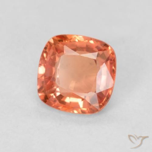 Saphir Rouge-orange naturelle Coussin, 0.50 ct, VVS