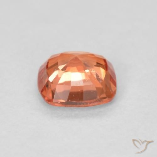 Saphir Rouge-orange naturelle Coussin, 0.50 ct, VVS