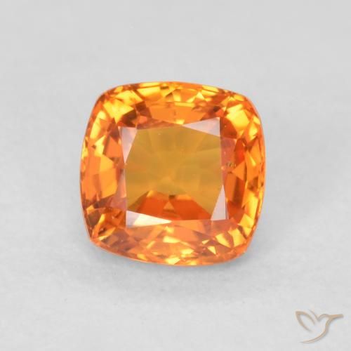 0.69ct Naturel Orange vif Saphir, Coussin, VVS-VS