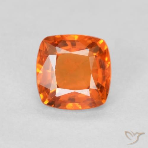 0.51ct Naturel Orange vif Saphir, Coussin, VVS