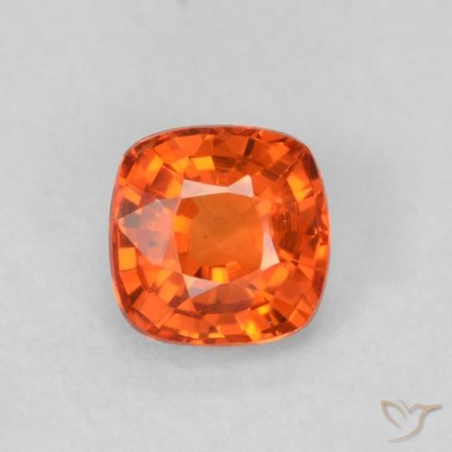 0.51ct Naturel Orange feu Saphir, Coussin, VVS