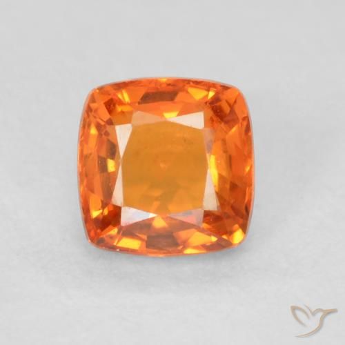 0.61ct Naturel Orange moyen Saphir, Coussin, VVS